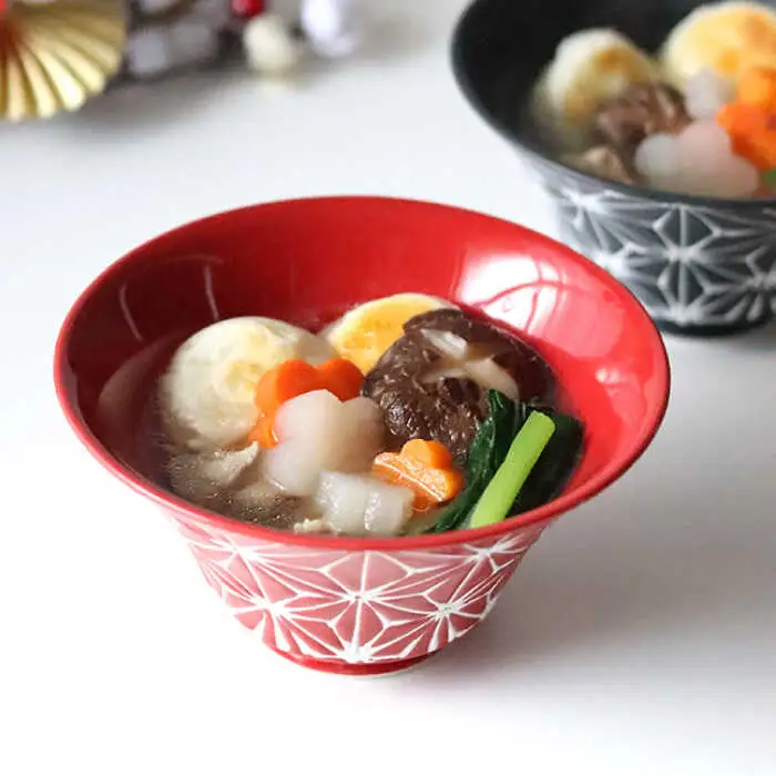 【波佐見焼】ホワイトライン麻 ミニ丼 どんぶり 赤・マットブラック ペアセット 食器 皿 【翔芳窯】 [FE167] 波佐見焼 食器