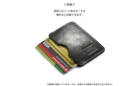 ビンテージオイルレザーのコンパクト両面カードケース　バンナイズ オイル シュリンク レザー 本革 パス カード 収納 電車 バス ファッション小物 ファッション  ビンテージキャメル