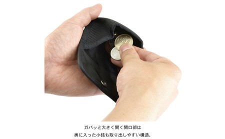 バンナイズ　大きく開いて取り出しやすい コインケース　バンナイズ バリスティック ナイロン ブラック 小銭 バッグイン ファッション小物 財布 カバン 