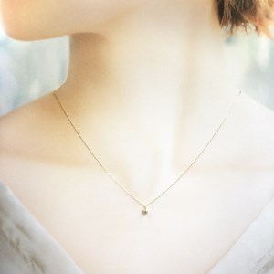10金イエローゴールド製 1粒 ダイヤモンド 0.08ct プチネックレス