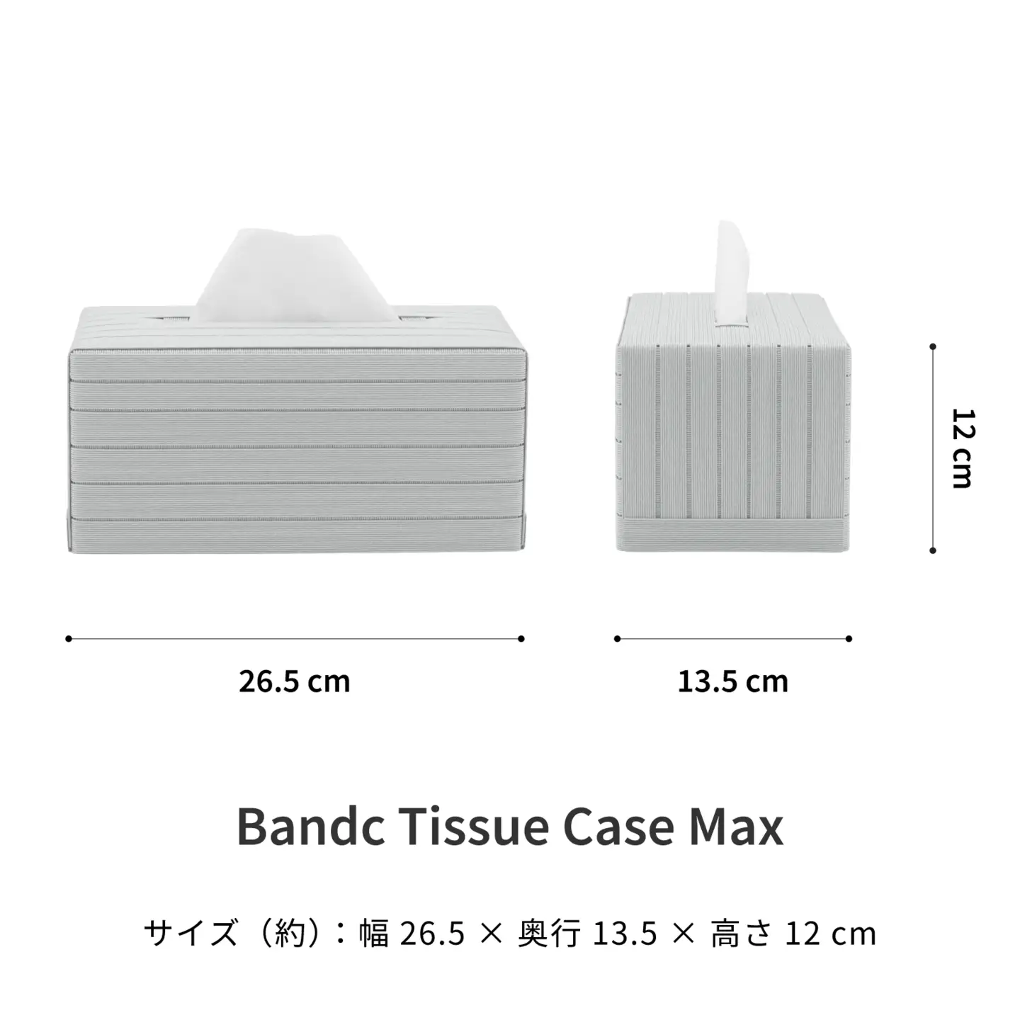 心地よい暮らしをつくる ティッシュケース Max ライトグレー 岩手県奥州市産 バンドシー Bandc スコッティ カシミヤ 大人の鼻セレブ に対応  [AR113]