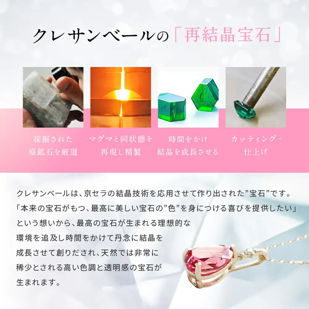 【京セラ】クレサンベール〈パパラチアサファイア・天然ダイヤモンド〉ペンダント｜京都 ジュエリー 人気ブランド ジュエリー
