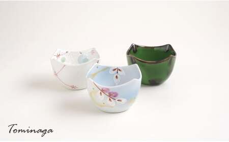 かわいい輪花角切り小鉢揃 6個セット 有田焼 富永陶磁器 ew001