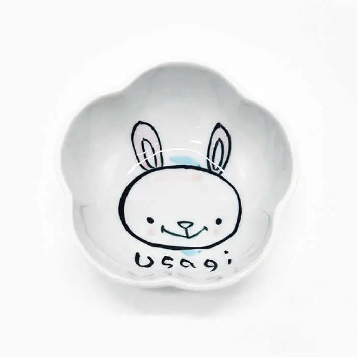 【波佐見焼】【名入れ】子供食器 セット（うさぎ・ねこ・くま） ベビー食器 食器 皿 【工房紫明】 [OF03]  波佐見焼