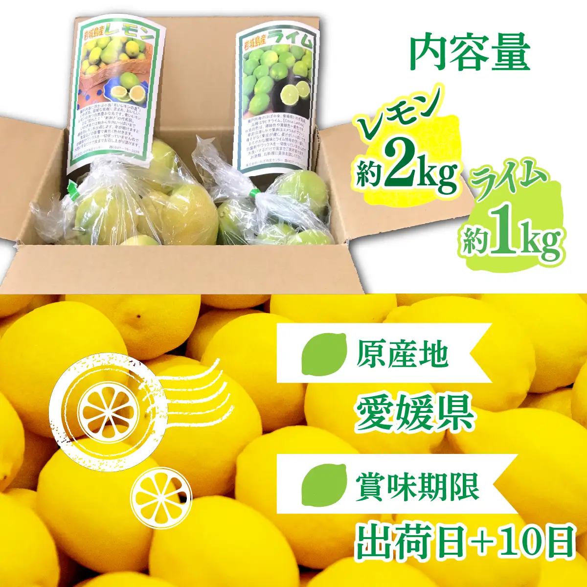 青いレモンの島 レモン 約2kg ライム 約1kg