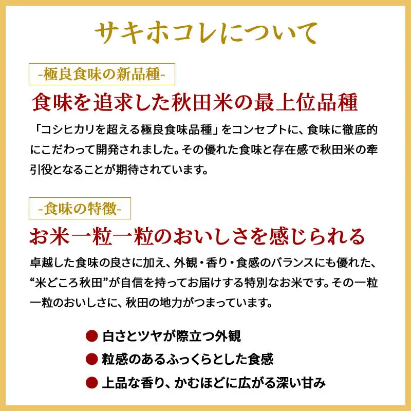令和7年産 サキホコレ特別栽培米6kg（2kg×3袋）【白米】秋田の新ブランド米 秋田県産 お米