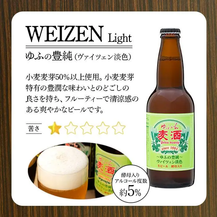 ゆふいんビール　ヴァイツェン淡色タイプ　330ml×20本  | ヴァイツェン