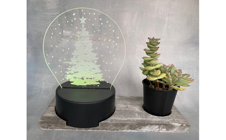 クリスマス カラフルタッチ2個セット（MerryChristmas雪だるまとツリー） | クリスマス インテリア  クリスマスグッズ 飾り 多肉 植物 小物 光る LED 色が変わる 6色 電池式 USB式 兼用タイプ ※2026年12月～発送