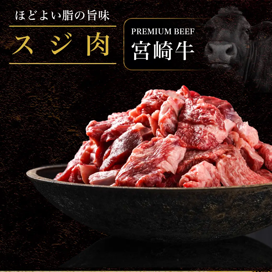 都城産宮崎牛赤身モモステーキ500g＆牛スジ肉1kg〔21-4201〕_(都城市) 都城産宮崎牛 赤身モモステーキ 250g×2枚 牛スジ肉（真空）500g×2袋 宮崎牛 牛肉 モモ ステーキ ギフト 贈答用