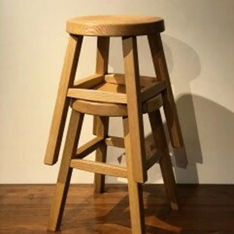 四方転びのスツール（ホワイトオーク材）/　丸椅子　スタッキング　伝統工法　無垢材【GOOD WOOD WORKS】_HA0715