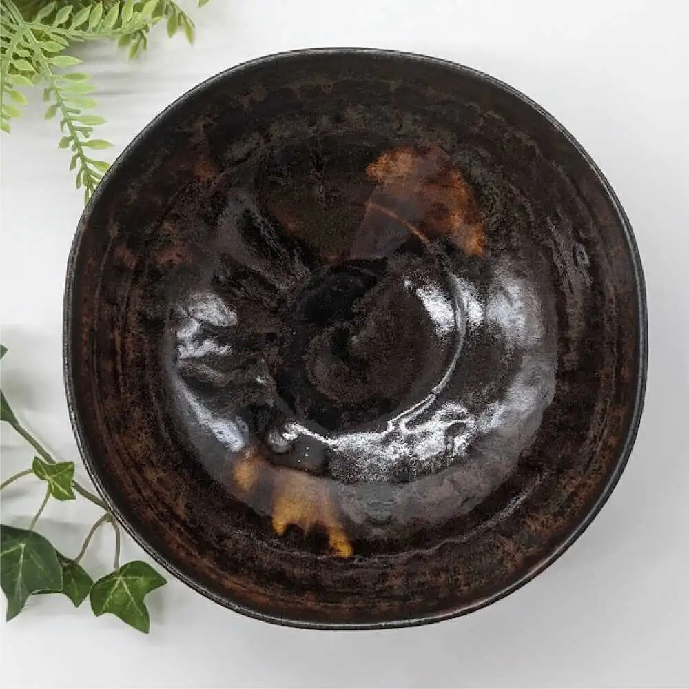 【瀬戸焼】　手造り鉄釉盛鉢【山長陶苑】 / 焼き物 やきもの 盛鉢 汁椀 陶器 [BBBH025]