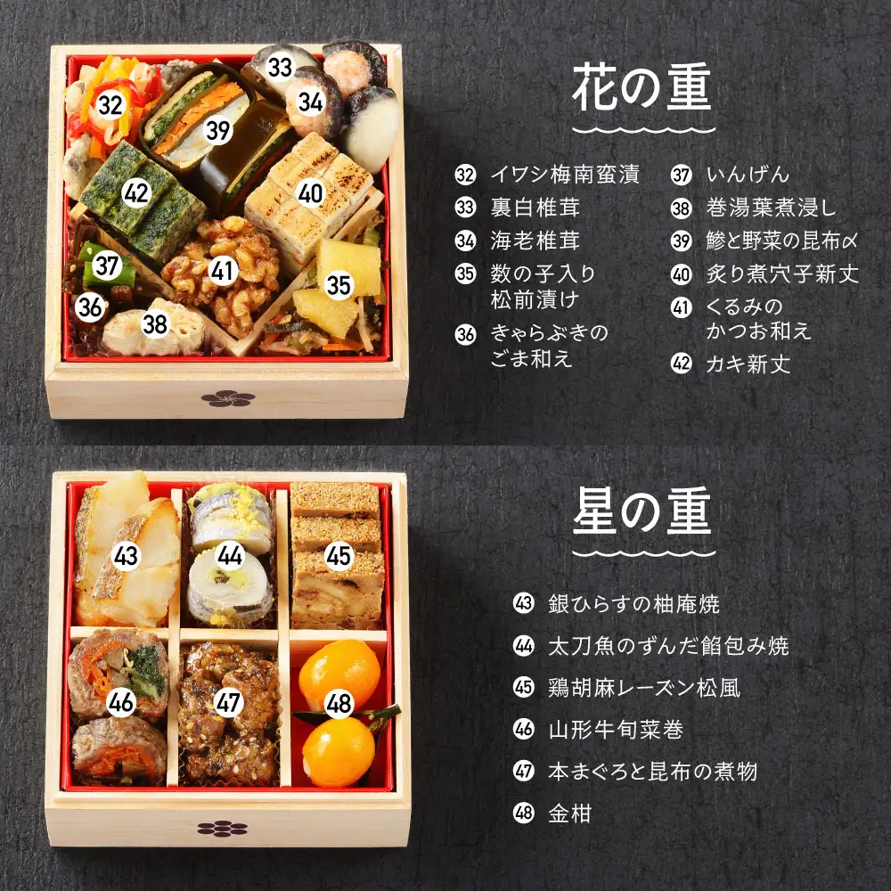 【12月30日配送】冷凍おせち 変則五の重「招福」 約3~4人前 48品 aa-ochsx