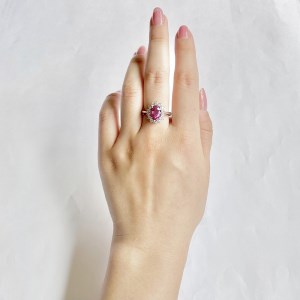 【一点限り】Pt900　ノーヒート（非加熱 ）ルビー（3.176ct）リング 　K04136-H