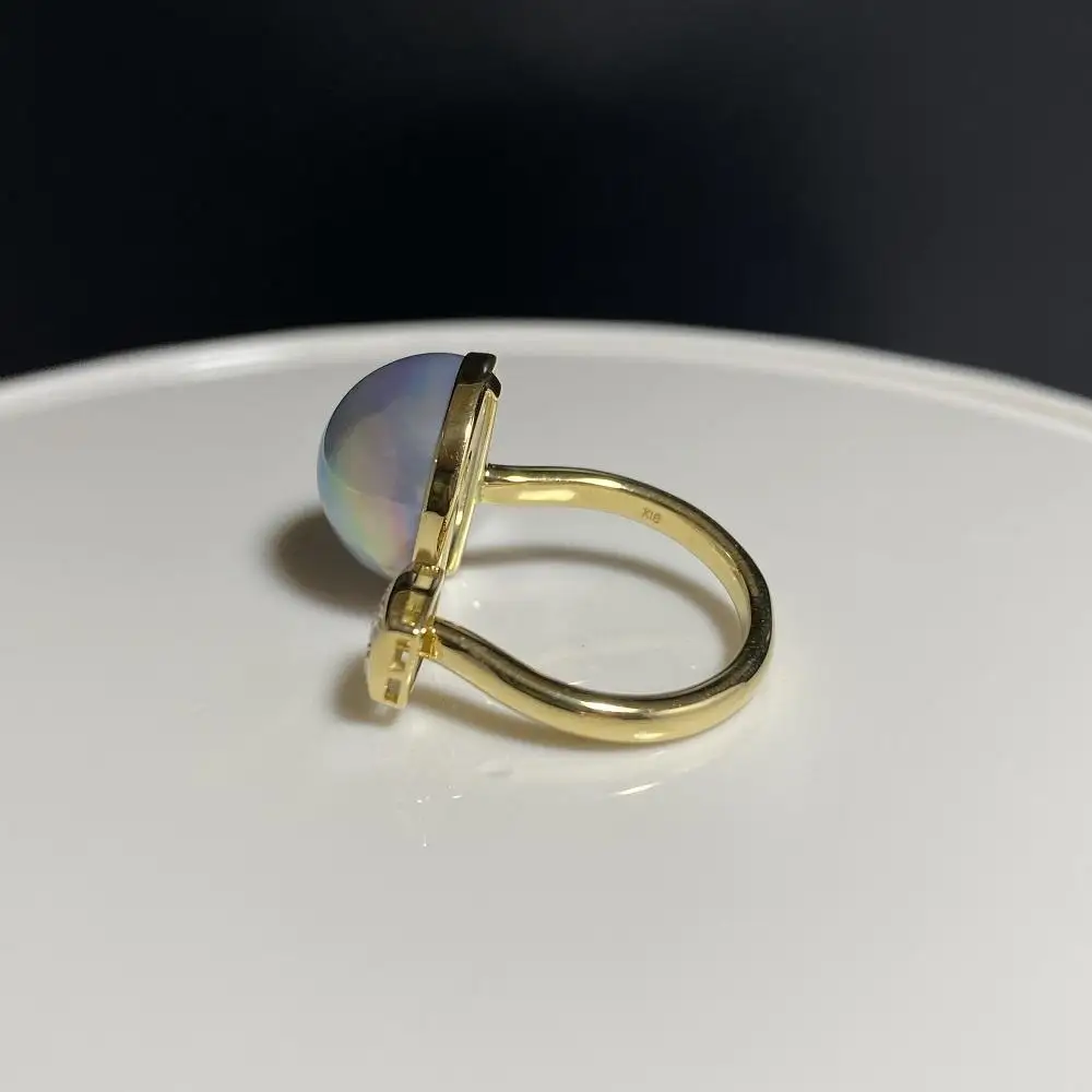 【奄美パール】奄美の輝き®×虹珠　マベ真珠 13mm K18イエローゴールド巻リング2053＜数量限定＞