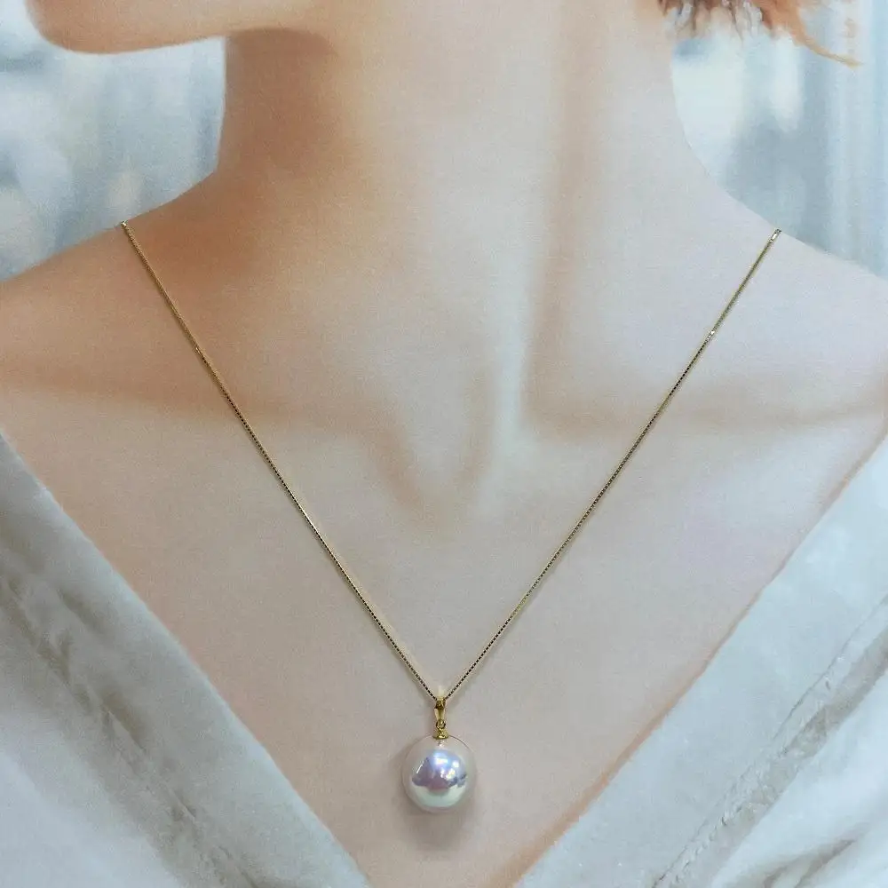 【奄美パール】奄美の輝き®×桜珠　マベ真珠 15mm K18イエローゴールドペンダント1813＜数量限定＞