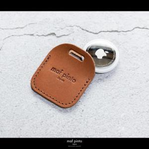 maf pinto (マフ ピント) air tag ケース カバー スクエア 保護 ライトブラウン(同色ステッチ) レザー 本革 日本製