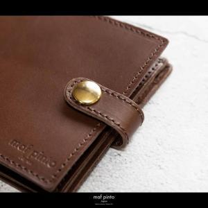 maf pinto (マフ ピント) 二つ折り財布 スナップボタン付き ダークブラウン レザー 本革 日本製