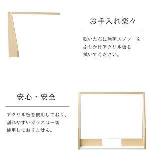 木枠付き 透明アクリルパーテーション 窓口用