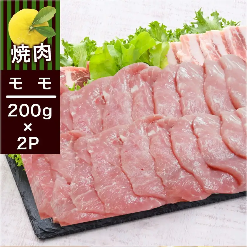 全部真空パック!都城産豚「ゆずポーク」の焼肉用800gセット(ゆず風味の焼肉たれ付き)〔AA-1412〕_(都城市) 真空パック ロース 肩ロース バラ モモ 焼肉用