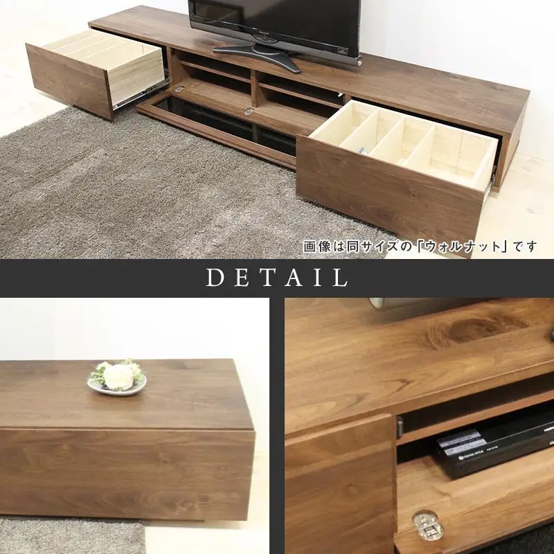 【大川家具】無垢材 テレビボード ローボード テレビ台 TV台 凛 幅2400 ホワイトアッシュ ナチュラル インテリア 収納 国産 日本製 完成品 組み立て不要 高級感 北欧【設置付き】