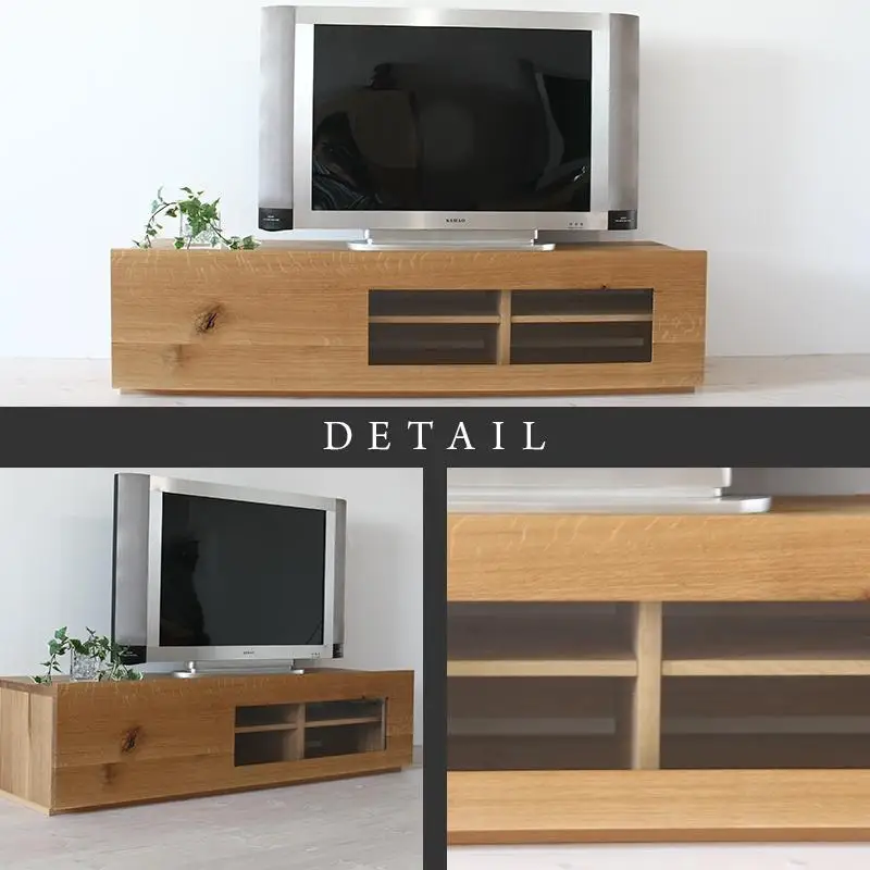 【大川家具】無垢材 テレビボード ローボード テレビ台 TV台 彩美 幅1500 ホワイトオーク クリアガラス ナチュラル インテリア 収納 国産 完成品 組み立て不要 高級感 北欧【設置付き】