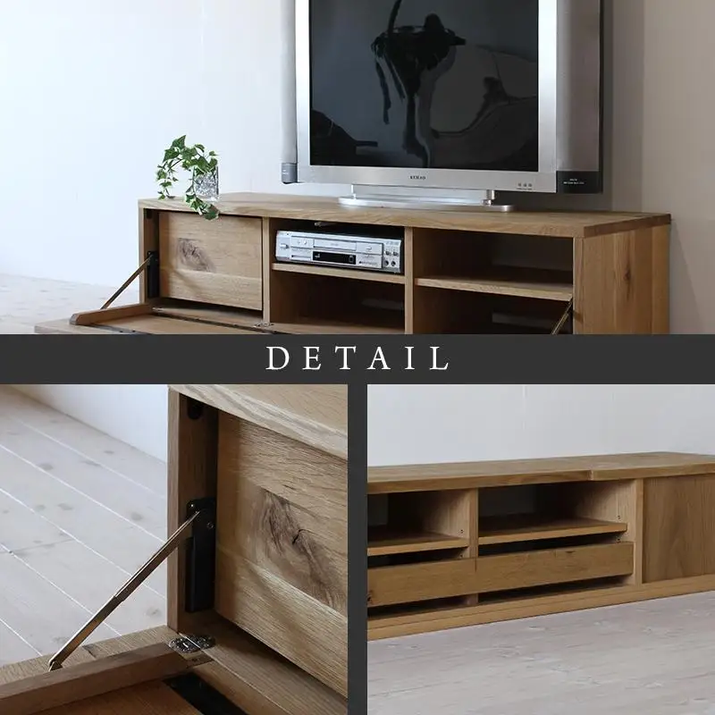 【大川家具】無垢材 テレビボード ローボード テレビ台 TV台 彩美 幅1500 ホワイトオーク シルビーガラス ナチュラル インテリア 収納 国産 完成品 組み立て不要 高級感 北欧【設置付き】