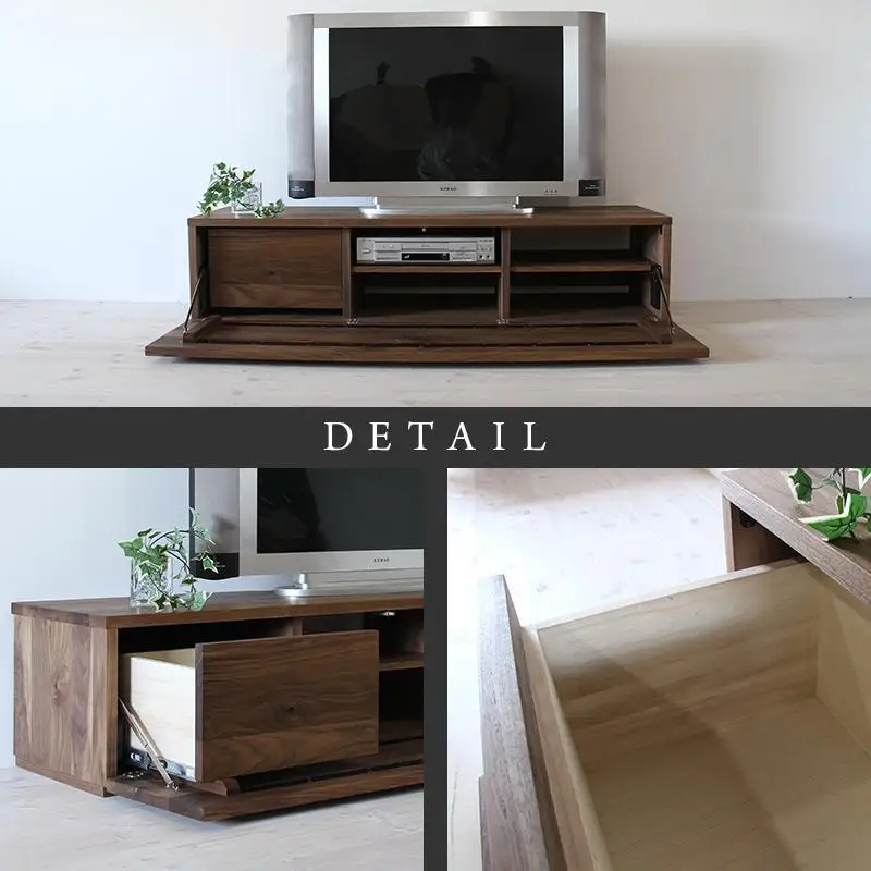 【大川家具】無垢材 テレビボード ローボード テレビ台 TV台 彩美 幅1500 ウォールナット スタンダード ナチュラル インテリア 収納 国産 完成品 組み立て不要 高級感 北欧【設置付き】