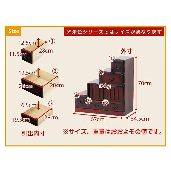 民芸調階段箪笥 左下 sb64733