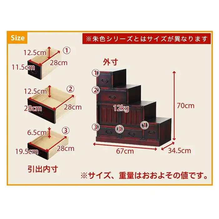 民芸調階段箪笥 右下 sb64736
