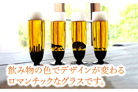 夕日を眺める グラス　ピルスナー『キリン』【丸モ高木陶器】 [TBA160]