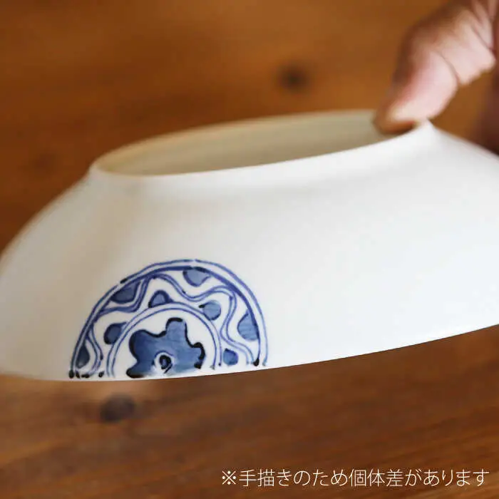 染錦花兎文楕円鉢1点 NAT008  やきもの 食器