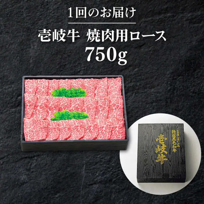 【全3回定期便】 特選 壱岐牛 ロース 750g（焼肉用）《壱岐市》【太陽商事】[JDL076] 冷凍配送 黒毛和牛 A5ランク お肉 牛肉 和牛 黒毛和牛 肉 高級 霜降り 焼肉 ロース肉 BBQ ローストビーフ 贈答 焼肉用 150000 150000円 15万円 九州
