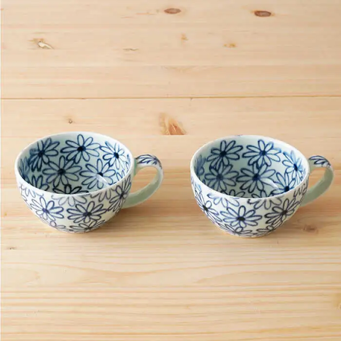 【波佐見焼】内外菊 スープマグ 2個セット 食器 皿 【陶もと】 [PE07]  波佐見焼