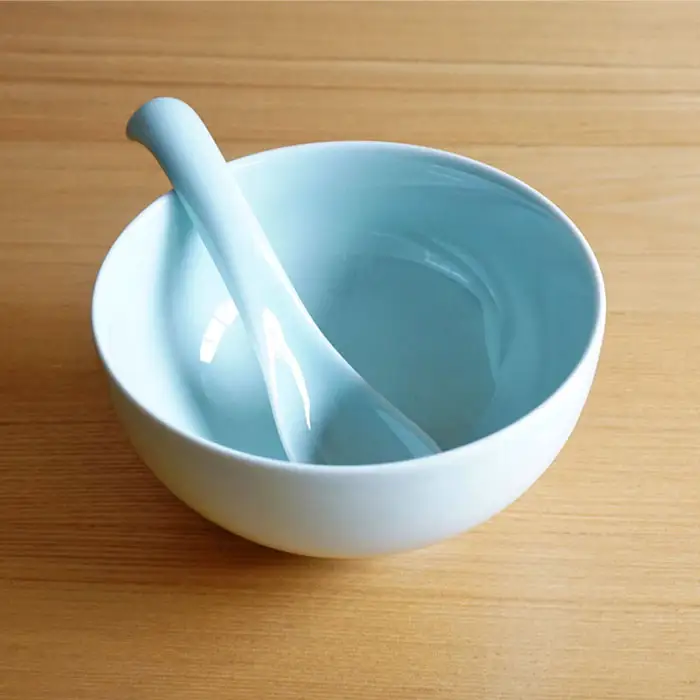 【白山陶器】【5人分の食器】丼とレンゲ10ピースセット 青白釉 どんぶり 食器 皿 【波佐見焼】 [TA63] 波佐見焼