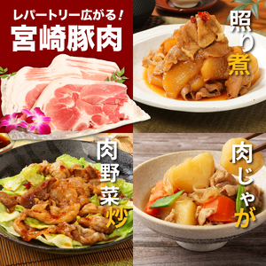 【3回定期便】宮崎県産 黒毛和牛切落し1㎏(500g×2P)＆訳あり豚切落し1㎏(500g×2P)セット×3回_K16_T004_4