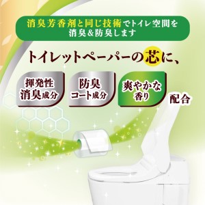 0017-10-07 エリエール 消臭＋ トイレットティシュー ほのかに香るナチュラルクリアの香り ダブル 12ロール×6パック 72ロール 25m　トイレットペーパー パルプ100％ 消臭 防臭 日用品 消耗品 備蓄