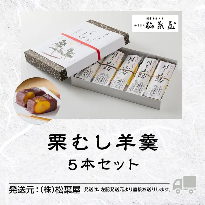 栗羊羹 栗むし羊羹 5本セット 月よみ山路 松葉屋