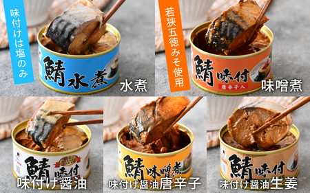 鯖缶詰6缶詰め合わせA / さば缶 缶詰 サバ 魚 小浜市 / 福井缶詰 [BFAB031]