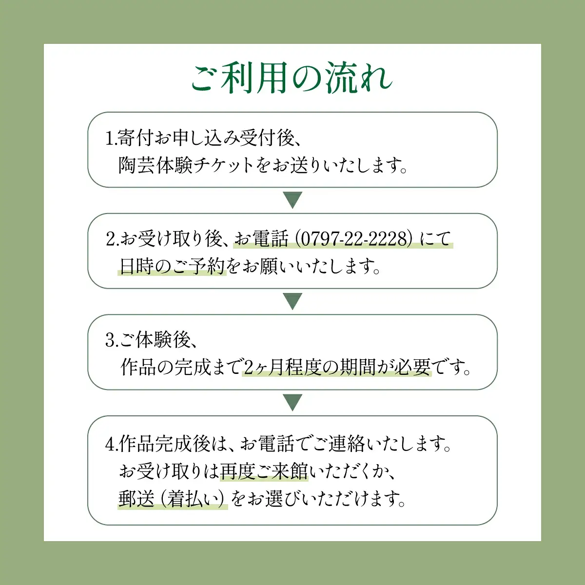 陶芸体験チケット（滴翠窯）3回分