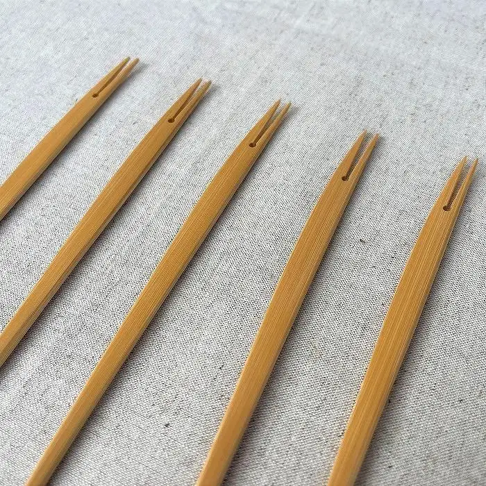 ＜湯布院・カトラリー専門　甲斐のぶお工房＞竹製 さかなフォーク（19cm）5本 | フォーク