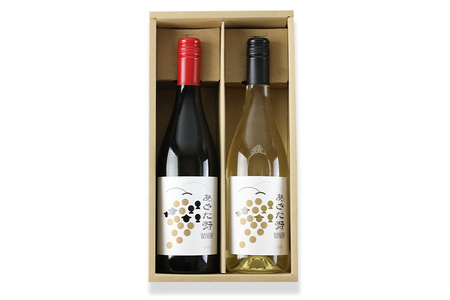 あきた野ワイナリー 日本ワイン 赤白2本セット (各750ml) 国産 秋田 贈答用 赤ワイン 白ワイン ギフト お祝い 家庭用