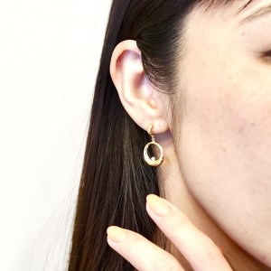 【ジュエリー】K10 イエローゴールド ダイヤモンドサークルピアス 保証書付 SE-2280