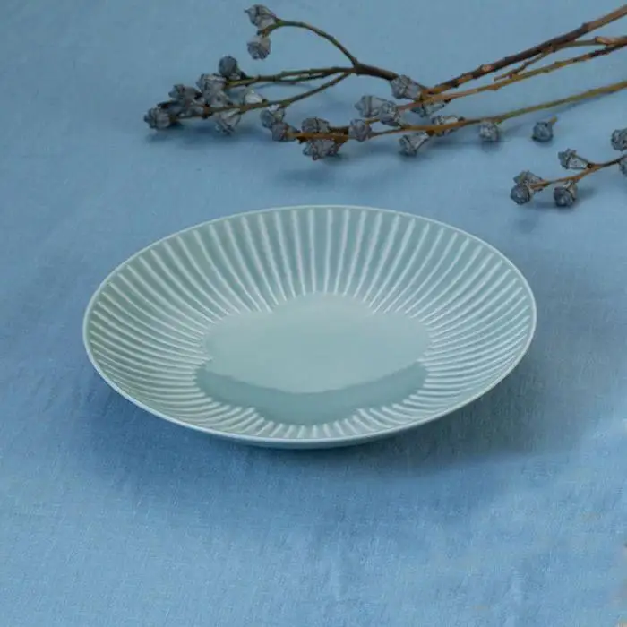 【波佐見焼】15.5ｃｍの皿５枚組  花ふわりグレー 【西海陶器】 ５　10136｜波佐見焼 陶器