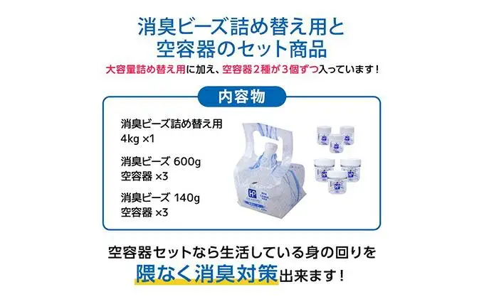 エアソフィア・ハイパー消臭ビーズ詰め替え用＋空容器セット◆