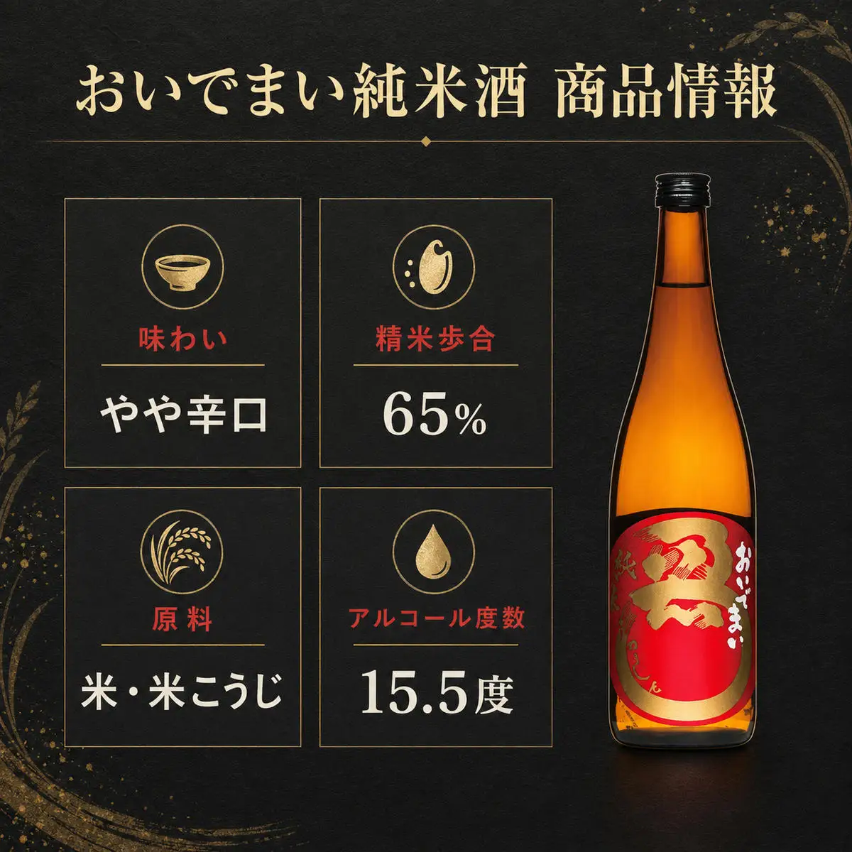 おいでまい純米酒 720ml 3本 日本酒 