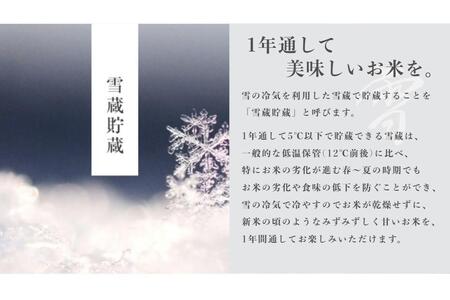【令和7年産】【9ヶ月定期便】雪蔵貯蔵米 魚沼産コシヒカリ 雪と技 10kg (5kg×2袋) 金賞受賞 農薬5割減・化学肥料5割減栽培 藤ノ木株式会 |津南町 魚沼