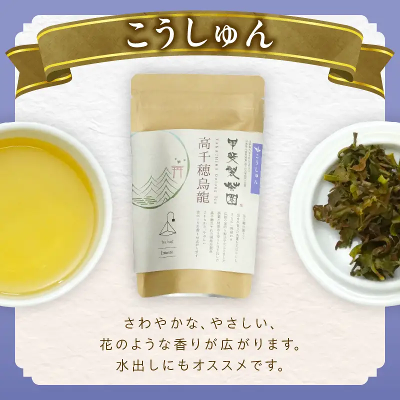 【国産烏龍茶】高千穂烏龍（ティーパック）2種4袋セット みなみさやか12包×2袋＆こうしゅん12包×2袋 国産 烏龍茶 お茶 みなみさやか こうしゅん 茶葉 ティーパック 飲み物 ティータイム さわやかな やさしい セット 宮崎県 高千穂町 _Tk025-005