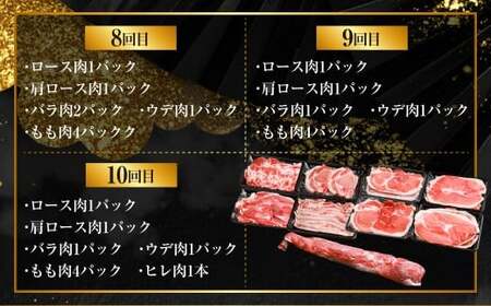 【10回定期便】かごしま黒豚1頭まるごと 約45kg 生産者直送 鹿児島 黒豚 まるごと 1頭 定期便 豚肉 薩摩八重ファーム 工房みかく亭 MSR-601 