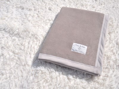 名入れ可 綿100% ベビー毛布(ブラウン／ストライプ) 85×115cm 毛布の町(泉大津市産) N-MM400 [3355] | ベビーブランケット ベビーブランケット