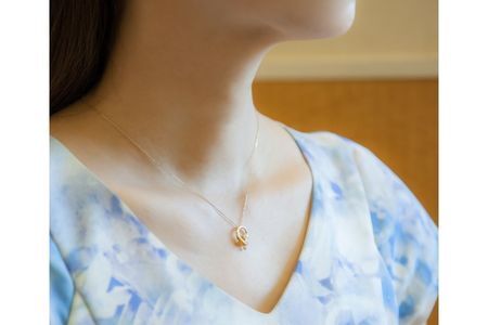 パールネックレス レディース ジュエリー 【Calla K10 ダイヤモンド】